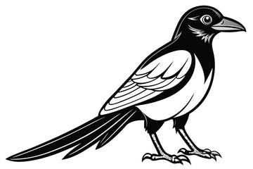 Obraz premium coloring page line art the magpie black vector