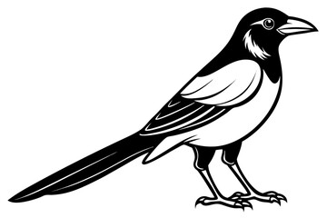 coloring page line art the magpie black vector