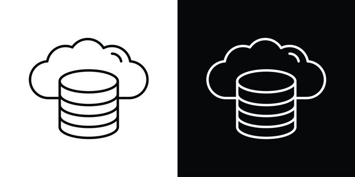 Cloud server icons. Minimal vector icons pack for web