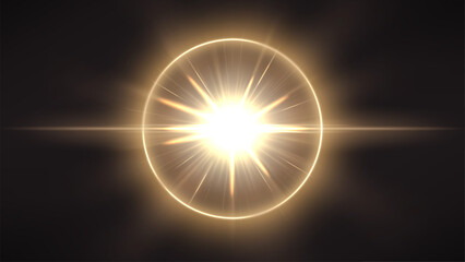 Gold Rays Background,, Widescreen Vector Illustration
