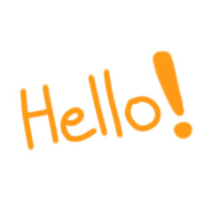 Hello, lettering airbrush handwritten with exclamation mark orange text png