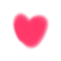 Hand drawn pink heart airbrush icon shape