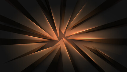 Abstract Luxury Black and Gold Geometric Shapes Background, Vector Illustration