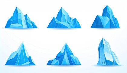 Cartoon ice mountain icons