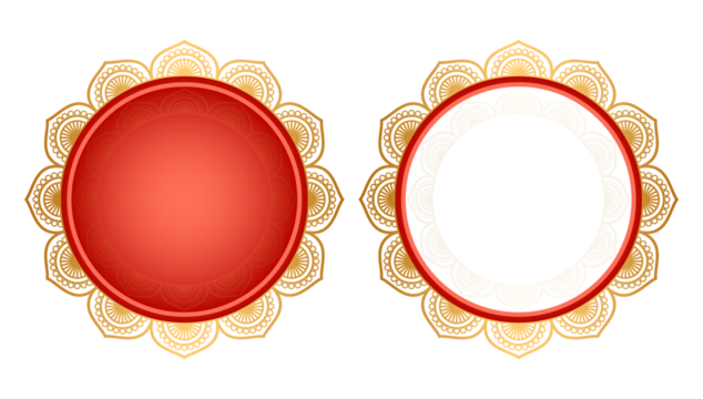 Set of Golden circle frame border design	