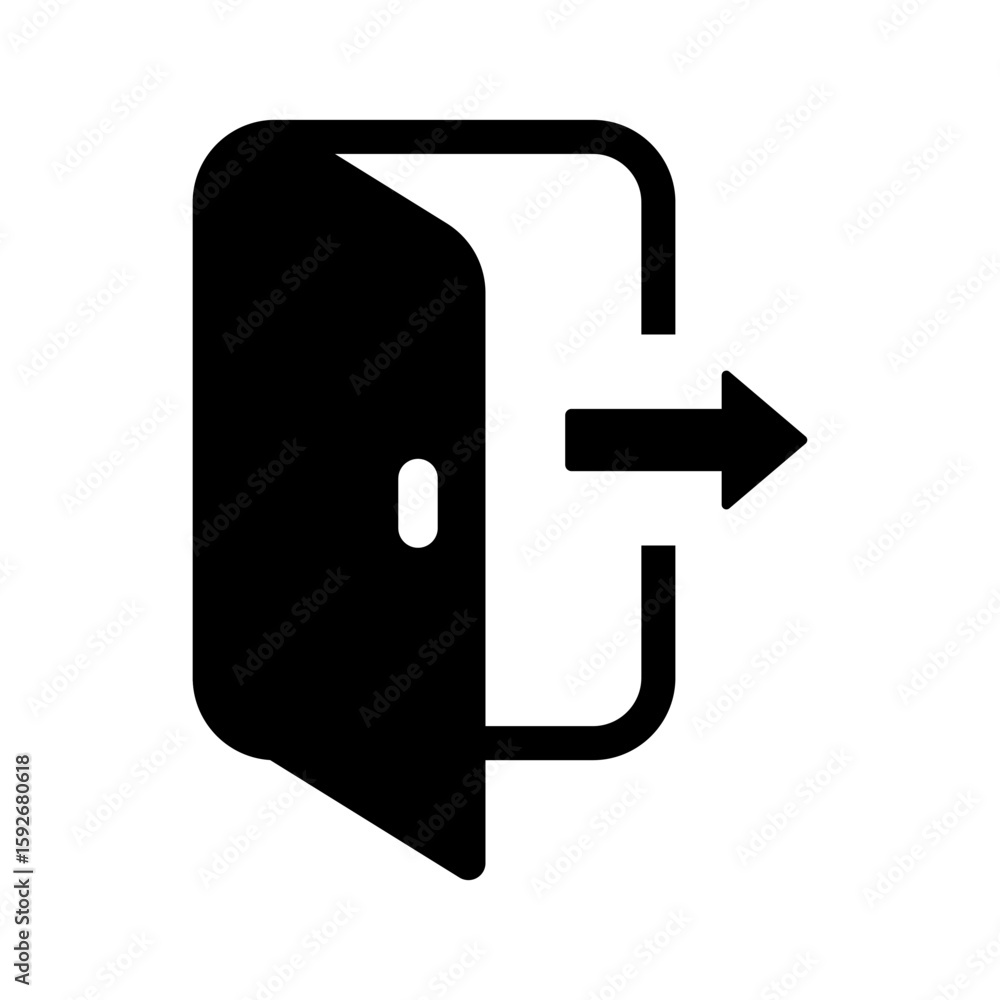 Fototapete login and logout icons. set of sign out, sign in vector icon. open and close door symbol. black exit