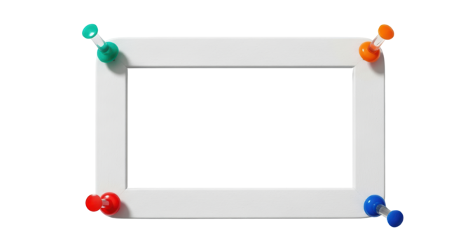 Isolated Photo Frame with Push Pins
