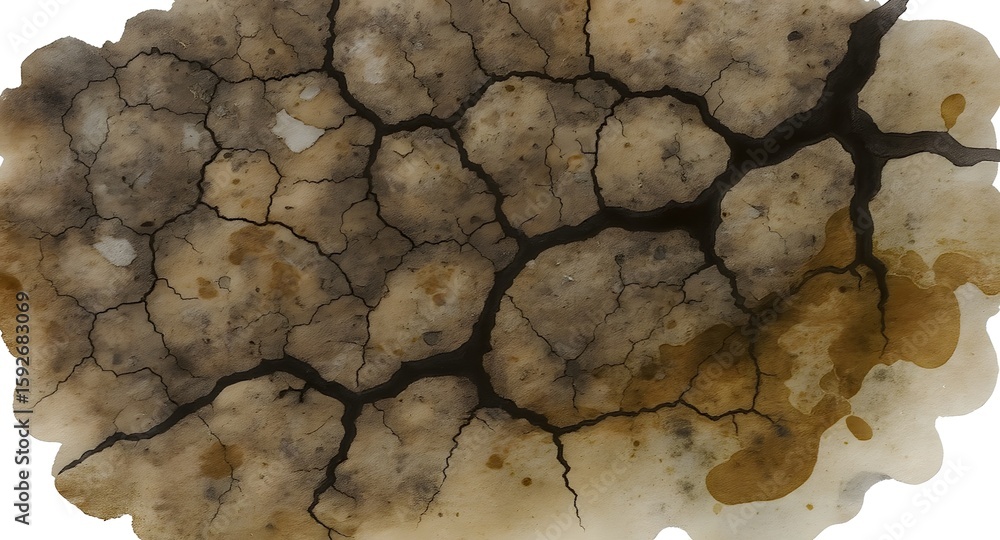 Aufkleber textured surface with intricate dark cracks across light brown and tan areas creating a detailed abs