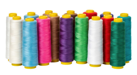 Isolated Colorful Sewing Threads