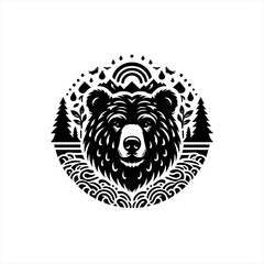 Bear isolated on white background