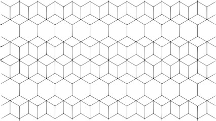 Geometric hexagonal pattern with illusion of depth tessellation optical