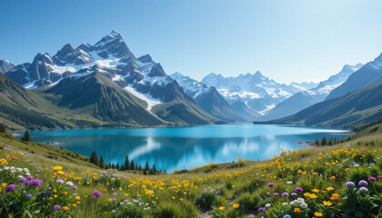 alpine lake in the mountains