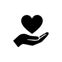 Hand Holding Heart symbol icon design. illustration isolated on white background