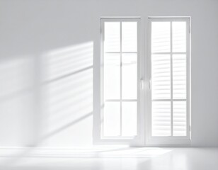 White room with window, sunlight