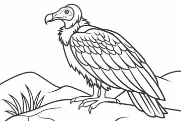 coloring page line art the vulture black vector
