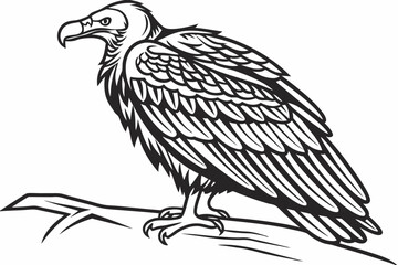 Obraz premium coloring page line art the vulture black vector