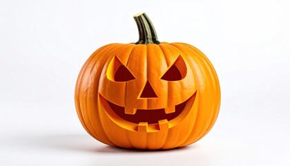 Fototapeta premium Halloween pumpkin with carved face