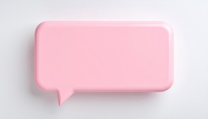 Pink speech bubble on white
