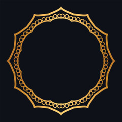 Golden circle frame text box with gold award ribbon icon anniversary badge	