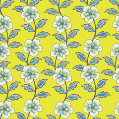 textile design with abstract flower pattern