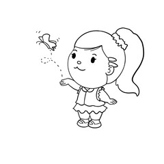 Girl with butterfly