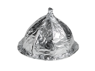  tin foil hat isolated on white background PNG,AI GENERATED