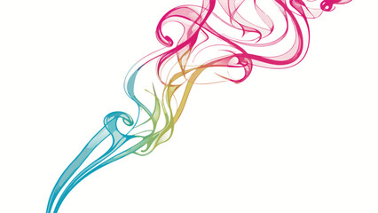 Abstract colorful smoke vector design element for graphic projects and creative background with flowing shapes