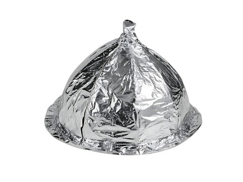  tin foil hat isolated on white background PNG,AI GENERATED