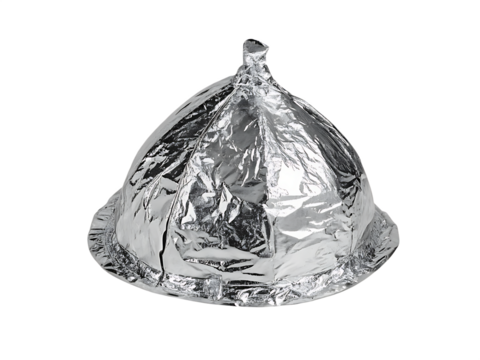  tin foil hat isolated on white background PNG,AI GENERATED