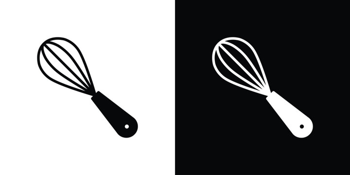 Whisk icons. minimal single flat icon for application in black and white