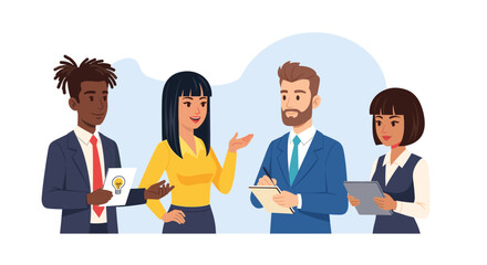 Diverse business team brainstorming new ideas, perfect for landing pages and marketing materials.