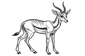 coloring pageline art the springbok black vector