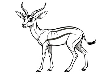 coloring pageline art the springbok black vector