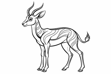 coloring pageline art the springbok black vector