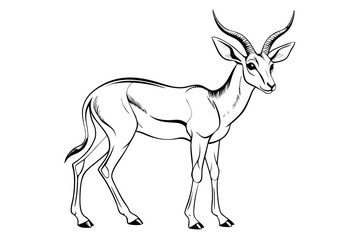 coloring pageline art the springbok black vector