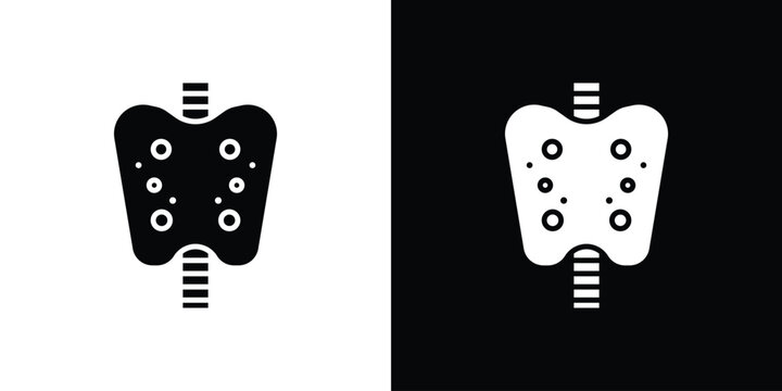 Thyroid icons. minimal single flat icon for application in black and white