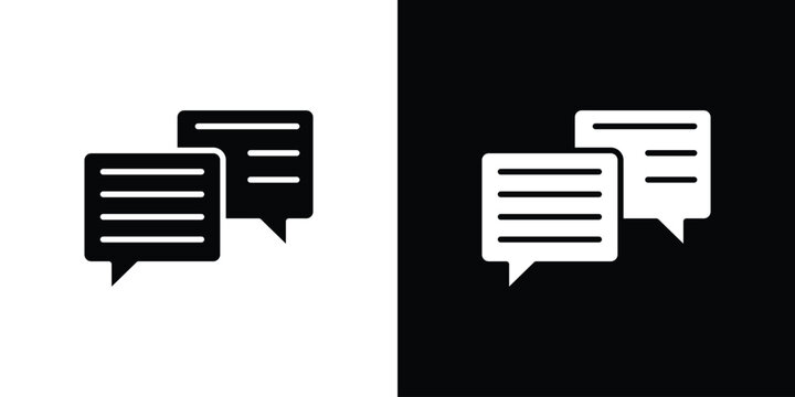 Text chat icons. minimal single flat icon for application in black and white