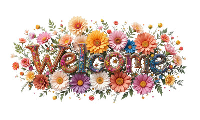 Word Welcome tex form white background 