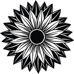 Detailed sunflower coloring page with large petals for artistic expression