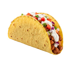 Delicious Taco with Beef Filling and Toppings.