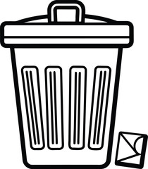 Modern trash bin delete icon for digital interfaces and applications