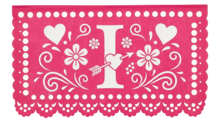Isolated Papel Picado 'I Love You'