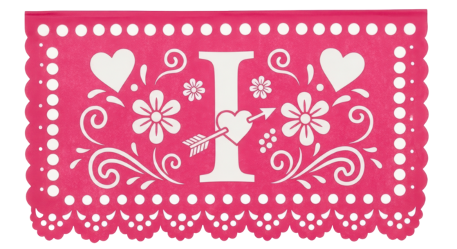 Isolated Papel Picado 'I Love You'