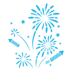 Blue Fireworks & Rockets Vector