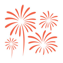 Fireworks Vector Silhouette Set