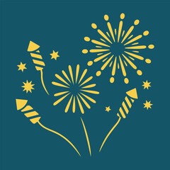 Fireworks and Rockets Vector