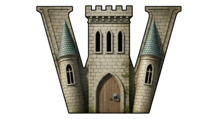 Isolated Letter W Castle