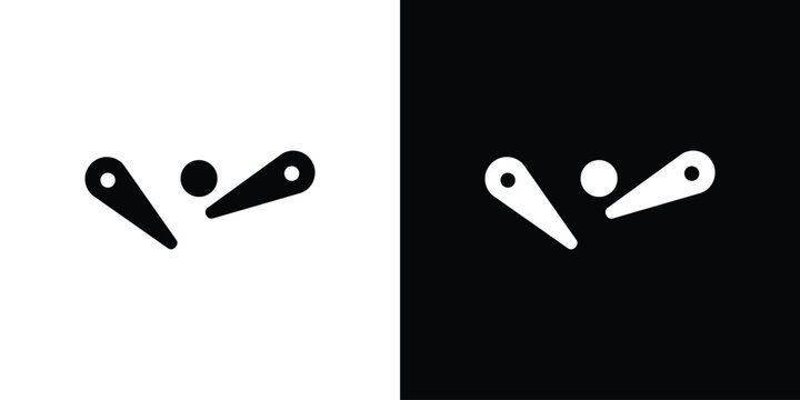 Pinball icons. minimal single flat icon for application in black and white