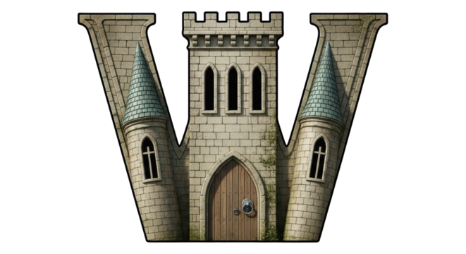Isolated Letter W Castle