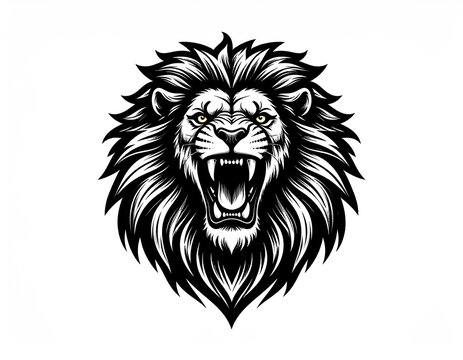 lion head roaring vector illustration